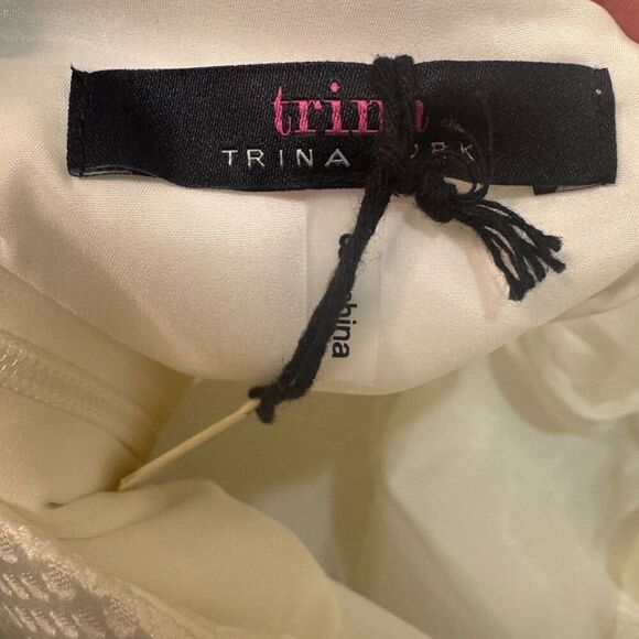 Trina Turk Manti Halter Dress Size 8 White Textured NEW $168 - Picture 4 of 11